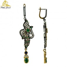 Gümüş Otantik Taşlı Küpe